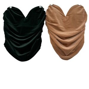 Express Body Contour Corset Top Velvet Sweetheart Medium Lot of 2